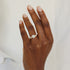 Bezel Set Round Lab Grown Diamond Trilogy Ring